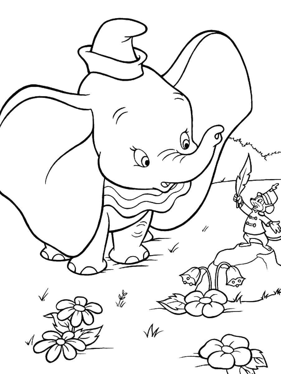 Coloring Baby elephant Dumbo. Category Dumbo. Tags:  Animals, elephant.