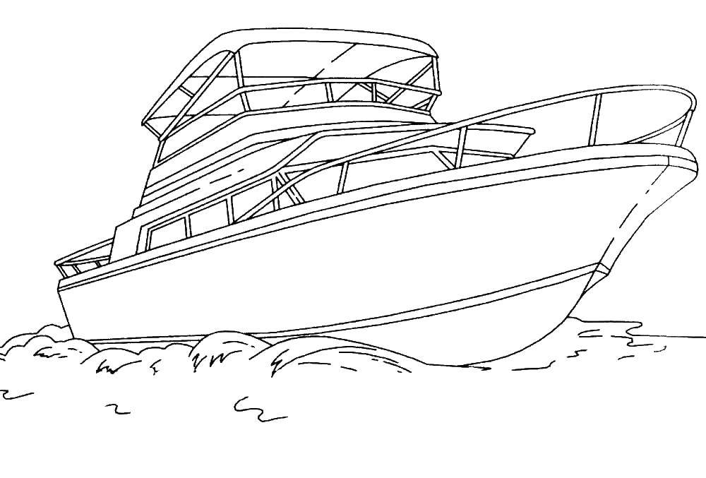 Название: Раскраска Яхта плывёт по волнам. Категория: корабль. Теги: Корабль, яхта.