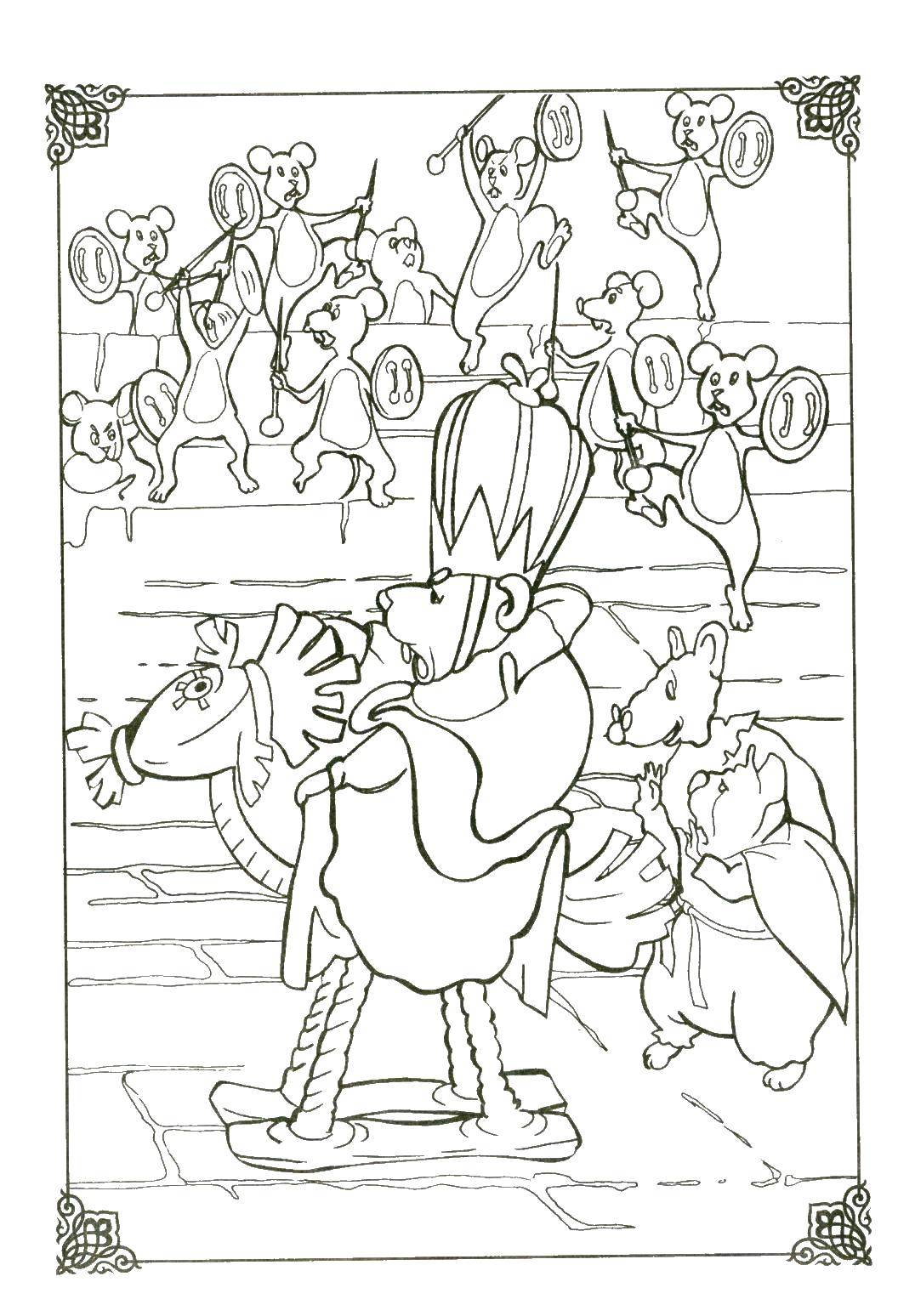 Coloring The mouse king. Category the Nutcracker. Tags:  the Nutcracker, rat.