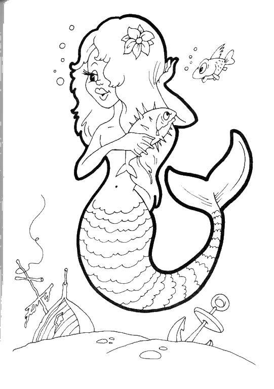 Coloring Mermaid. Category The little mermaid. Tags:  mermaid, water, fish.