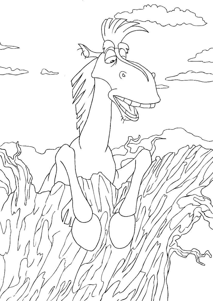 Coloring Horse Alyosha Popovich. Category three heroes. Tags:  Fairy tales.