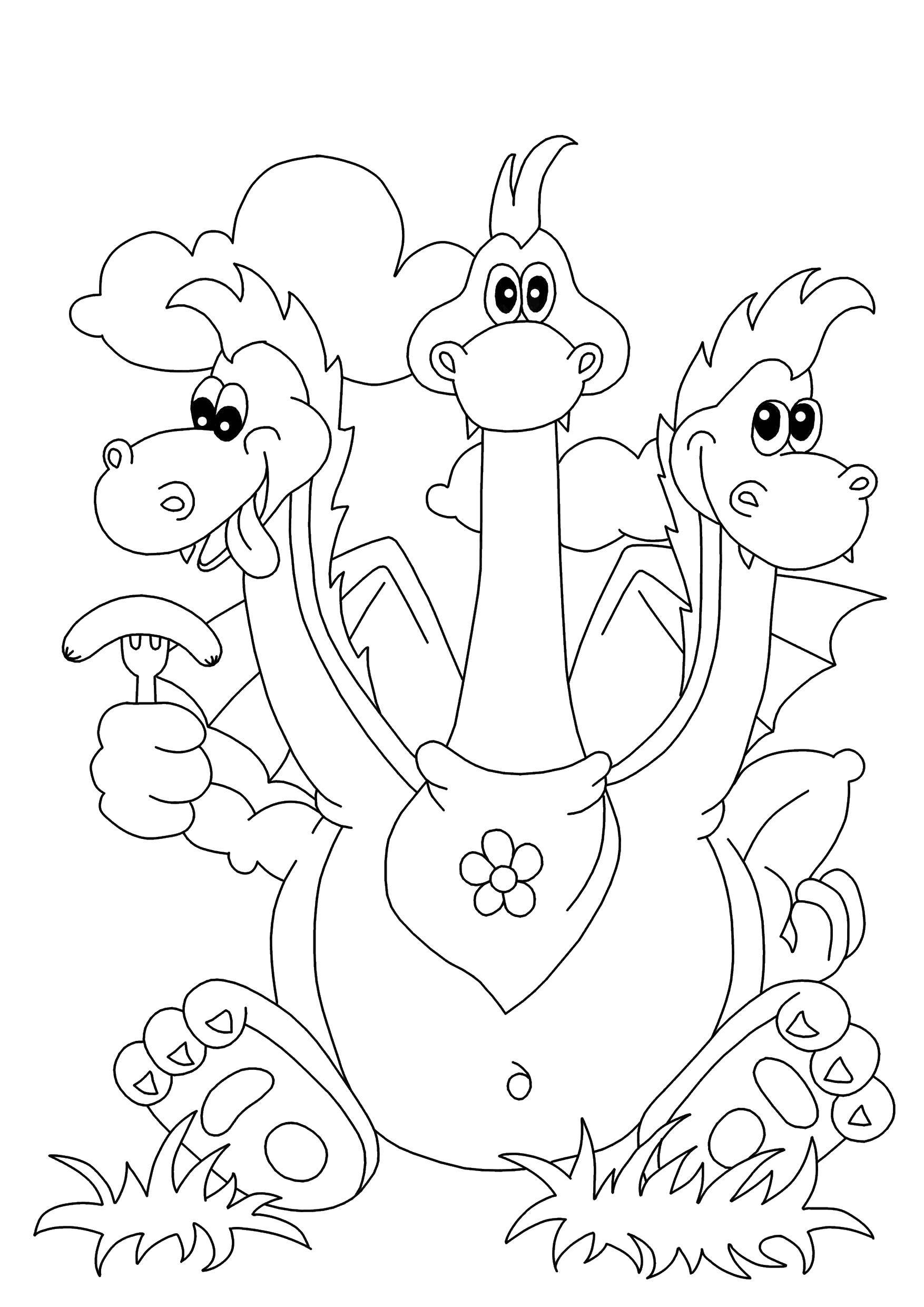 Coloring Dragon. Category dragon. Tags:  Fairy tales.