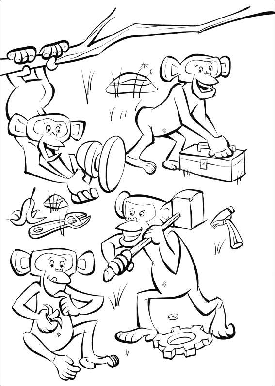 Coloring Monkeys. Category Madagascar. Tags:  Cartoon character.