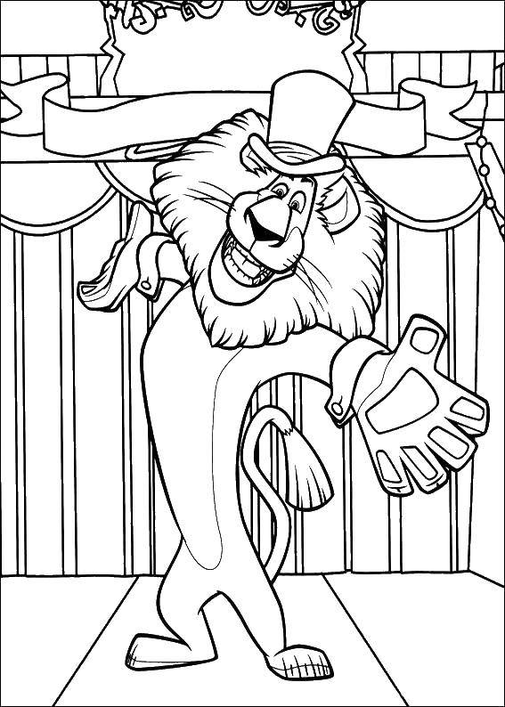 Coloring Alex the lion. Category Madagascar. Tags:  Cartoon character.