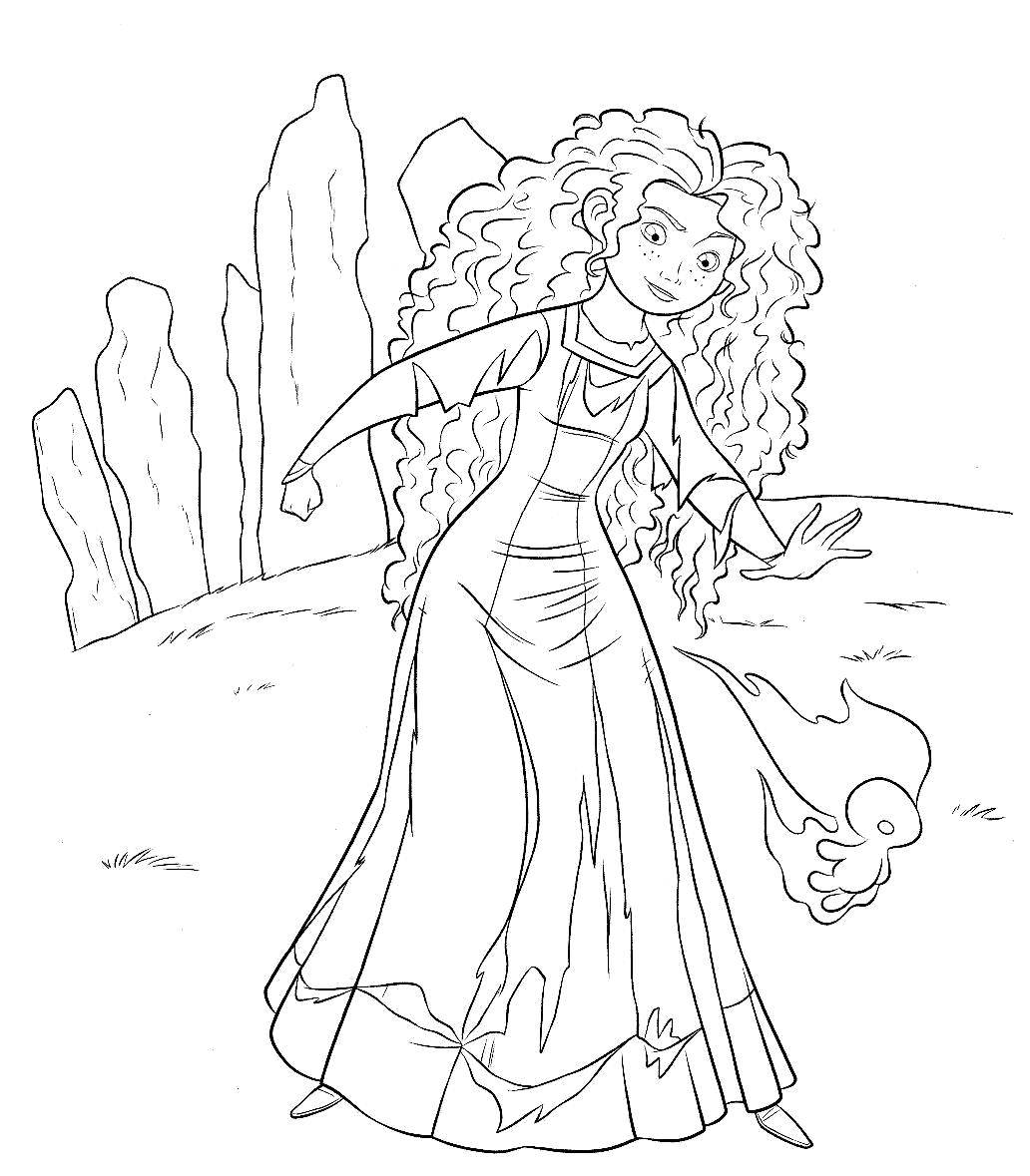 Coloring Merida. Category brave heart. Tags:  Cartoon character.