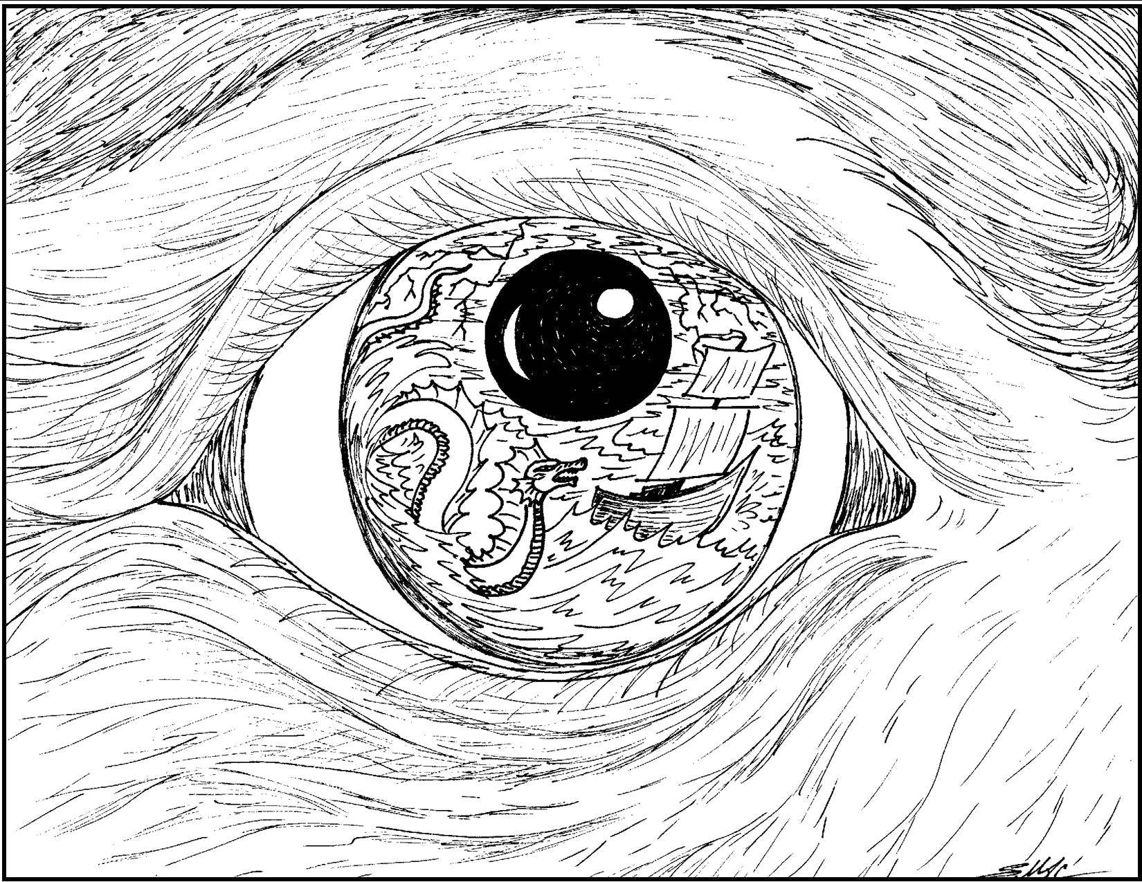 Coloring The dragon in the eye. Category Dragons. Tags:  Dragons.