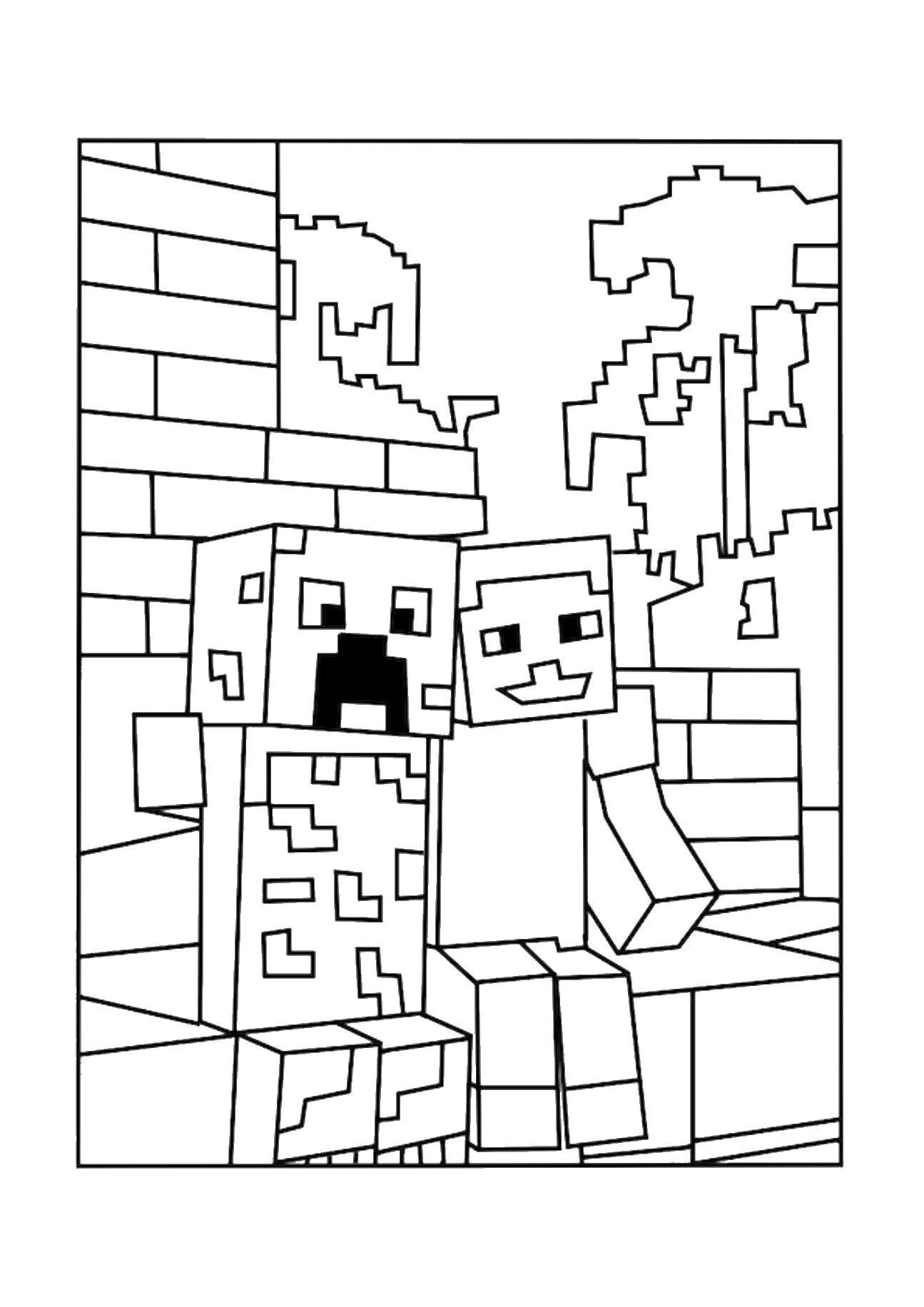 Coloring Minecraft people. Category minecraft. Tags:  minecraft.