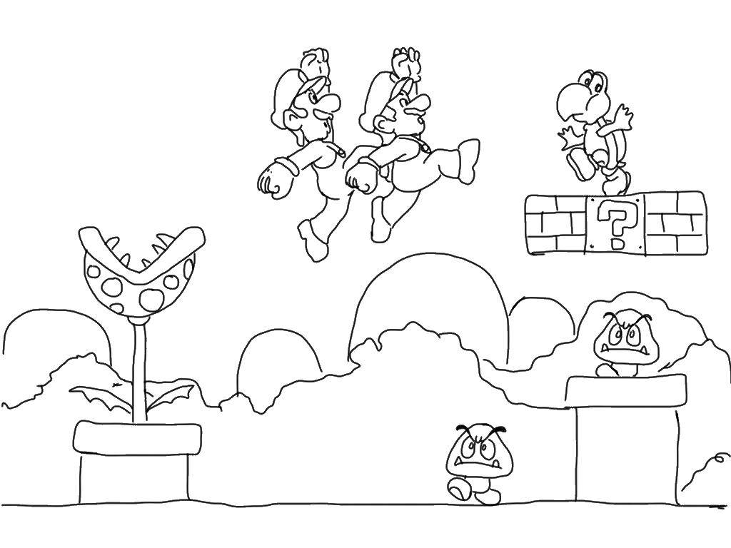 Coloring Super Mario rescues the Princess. Category The character from the game. Tags:  super Mario.