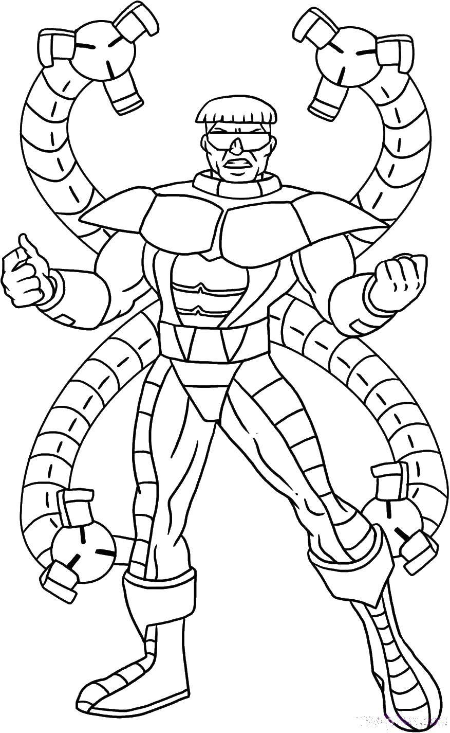 Coloring Dr. Otto Octavius. Category spider man. Tags:  Otto Octavius, Spiderman.