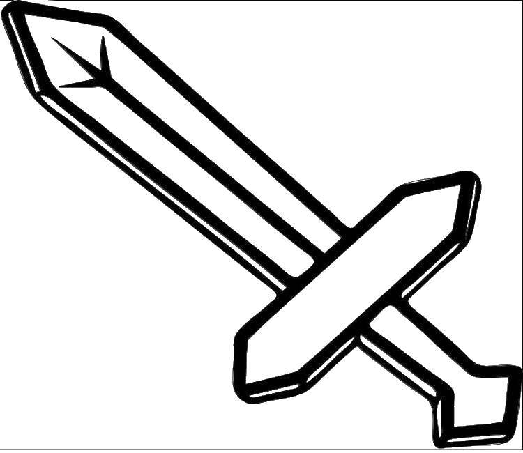 Minecraft Sword - Coloring Page (Minecraft)