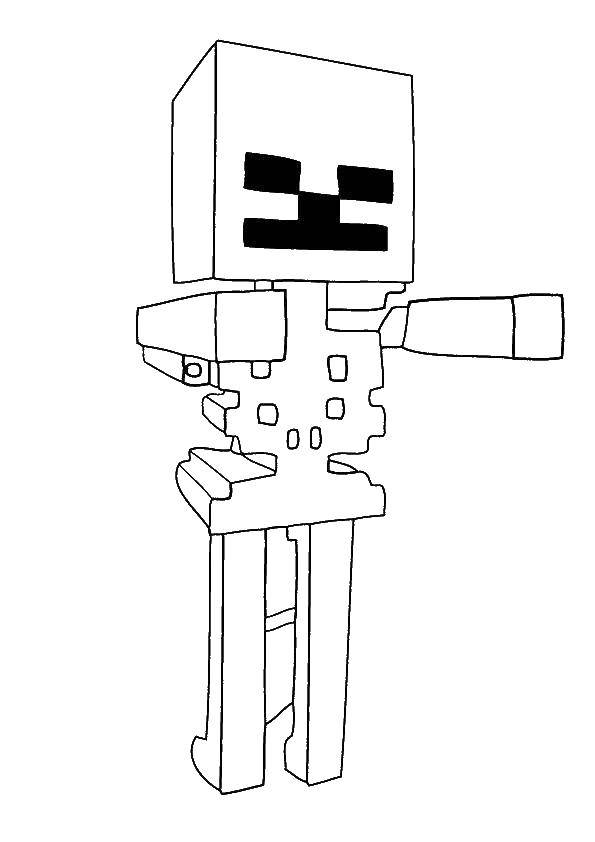 Coloring Skeleton minecraft. Category minecraft. Tags:  minecraft, skeleton.