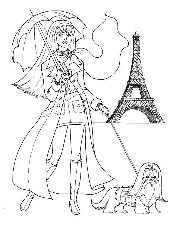 Coloring Barbie with sobi in Paris. Category Barbie . Tags:  Barbie , model, Paris.