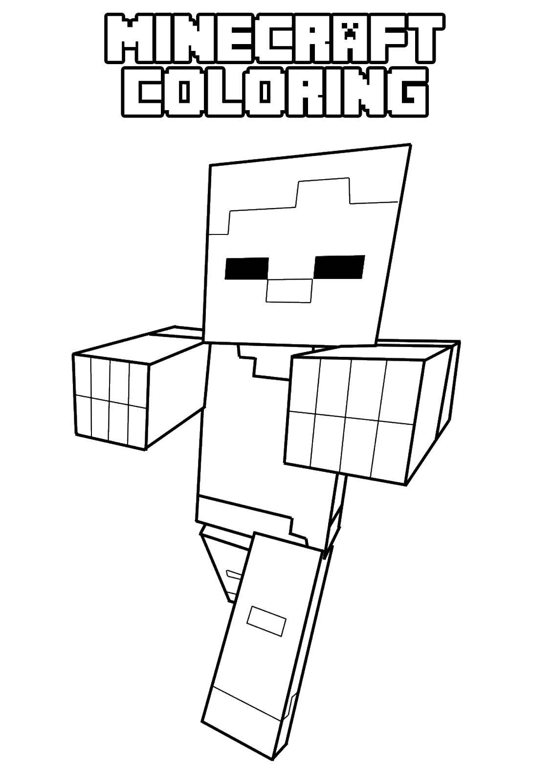 Coloring Minecraft man. Category minecraft. Tags:  minecraft, people.