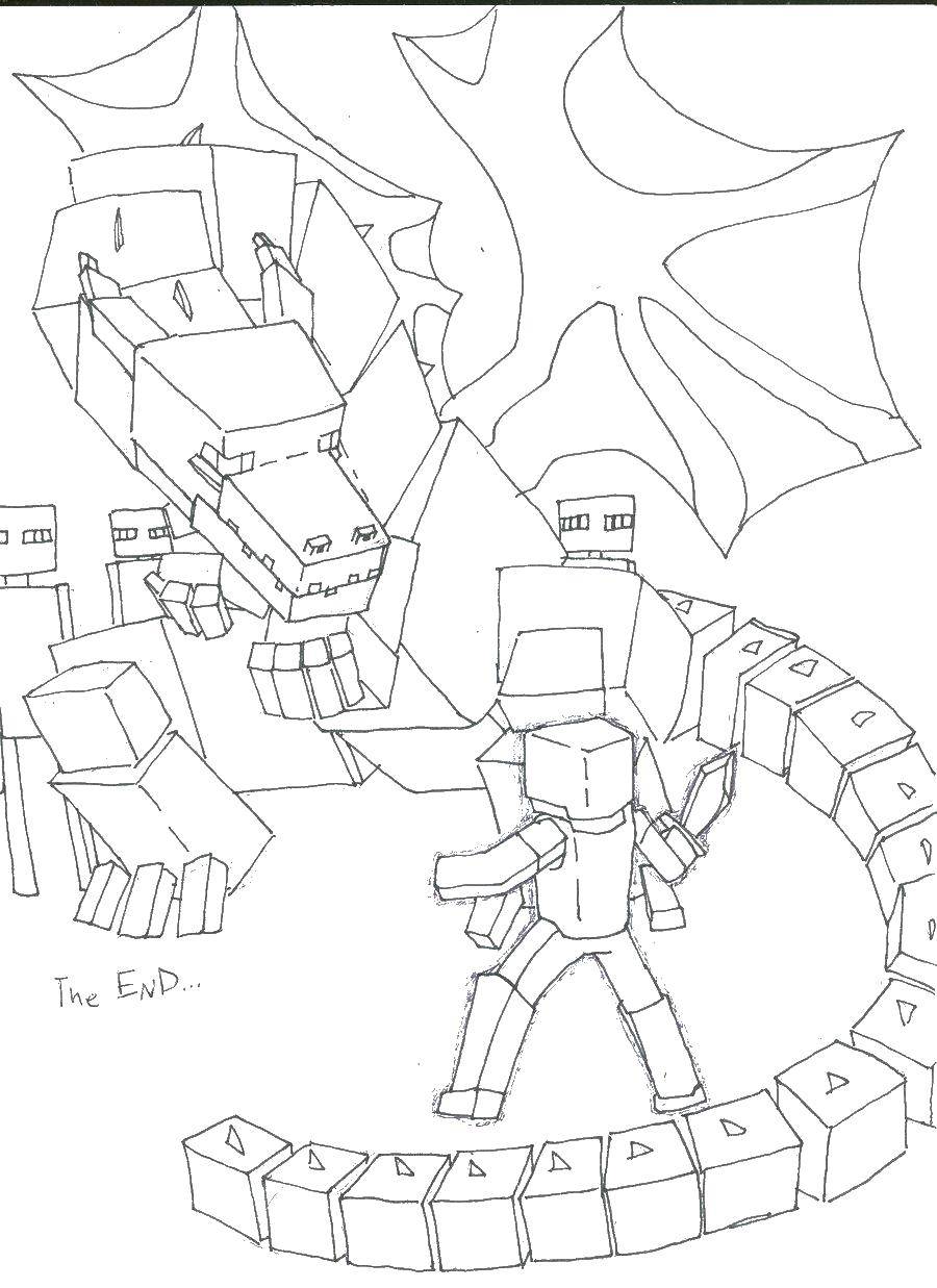 Coloring Minecraft dragon. Category minecraft. Tags:  minecraft, dragon.