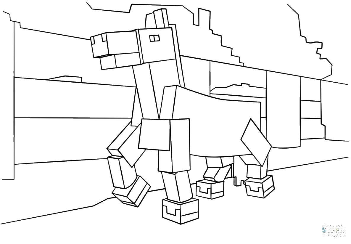 Coloring Minecraft horse. Category minecraft. Tags:  minecraft, horse.
