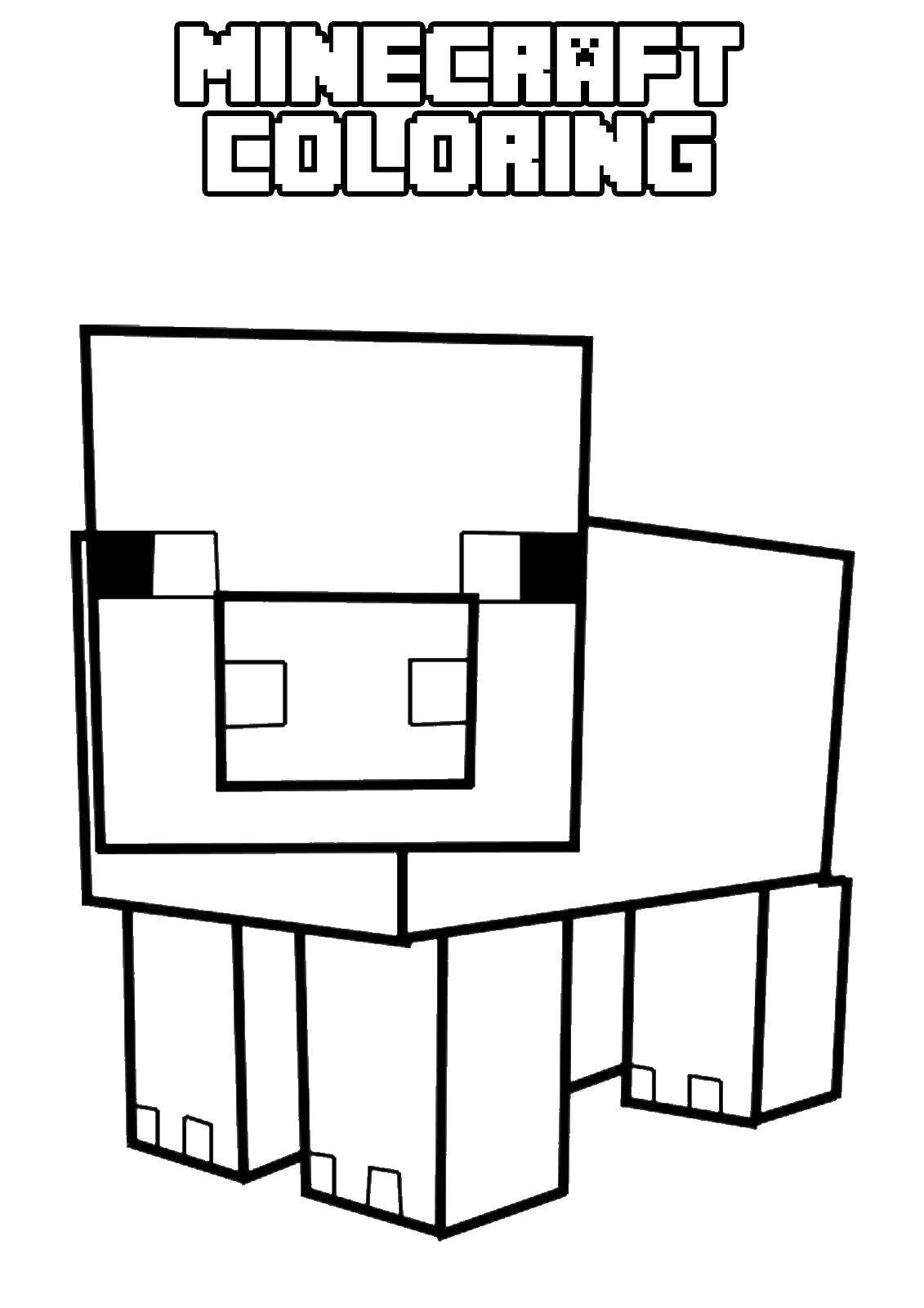 Coloring Minecraft pig. Category minecraft. Tags:  minecraft pig.