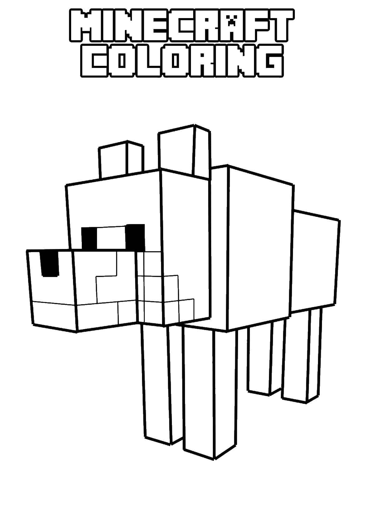 Coloring Minecraft wolf. Category minecraft. Tags:  minecraft, wolf.