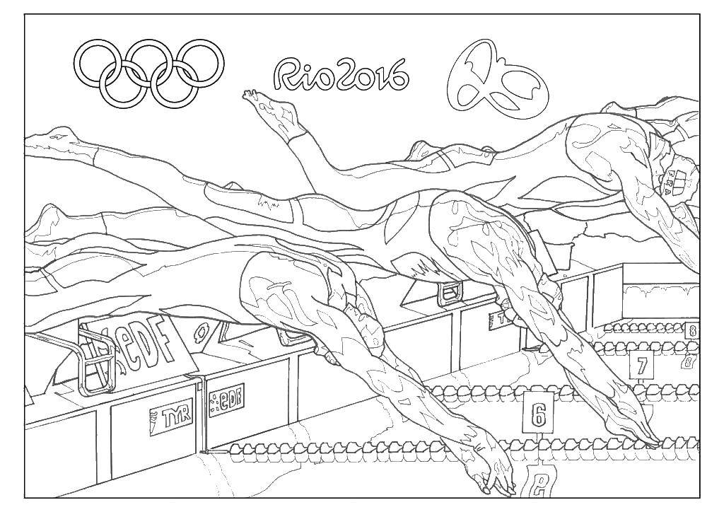 Название: Раскраска Плавание рио2016. Категория: Рио 2016. Теги: Плавание, Рио 2016, спорт.