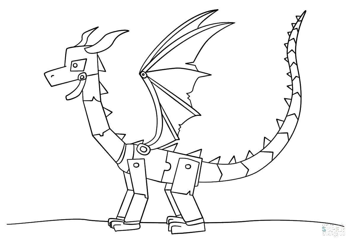Название: Раскраска Железный дракон. Категория: игрушка. Теги: железный, дракон.