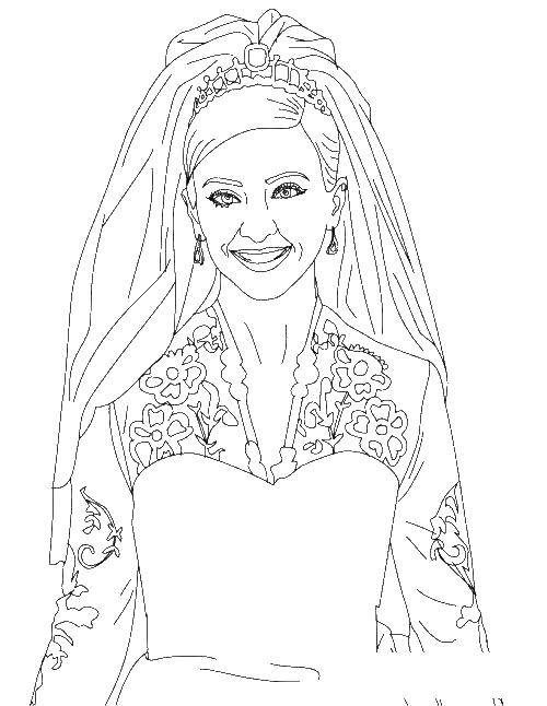 Coloring Girl in wedding dress. Category Wedding. Tags:  wedding, girl.