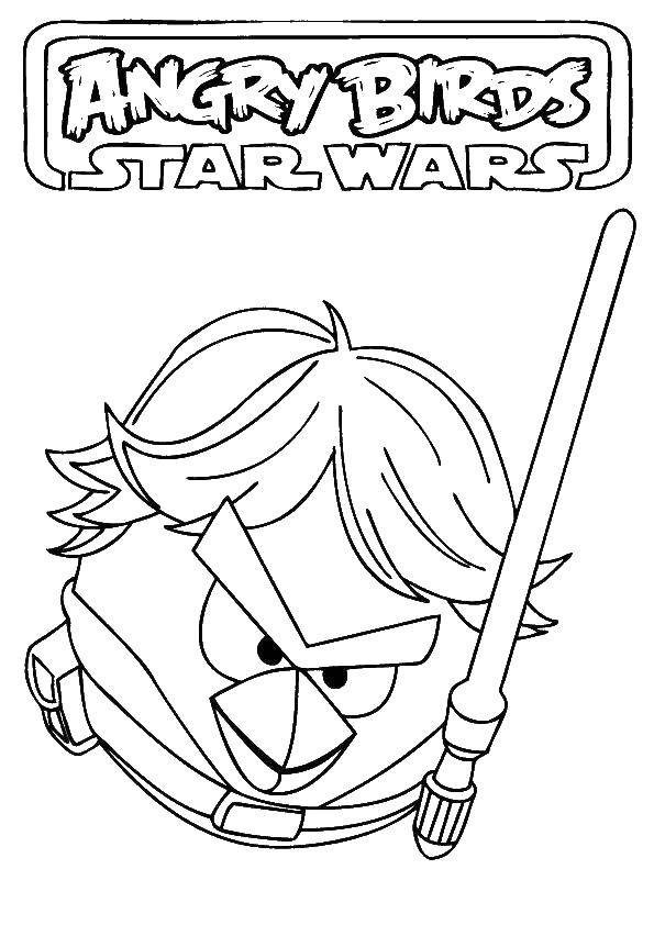 Coloring Angry birds star wars. Category angry birds. Tags:  angry birds, star wars.