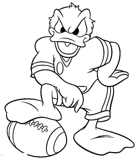 Coloring Donal duck football player. Category duck tales. Tags:  Donal duck.