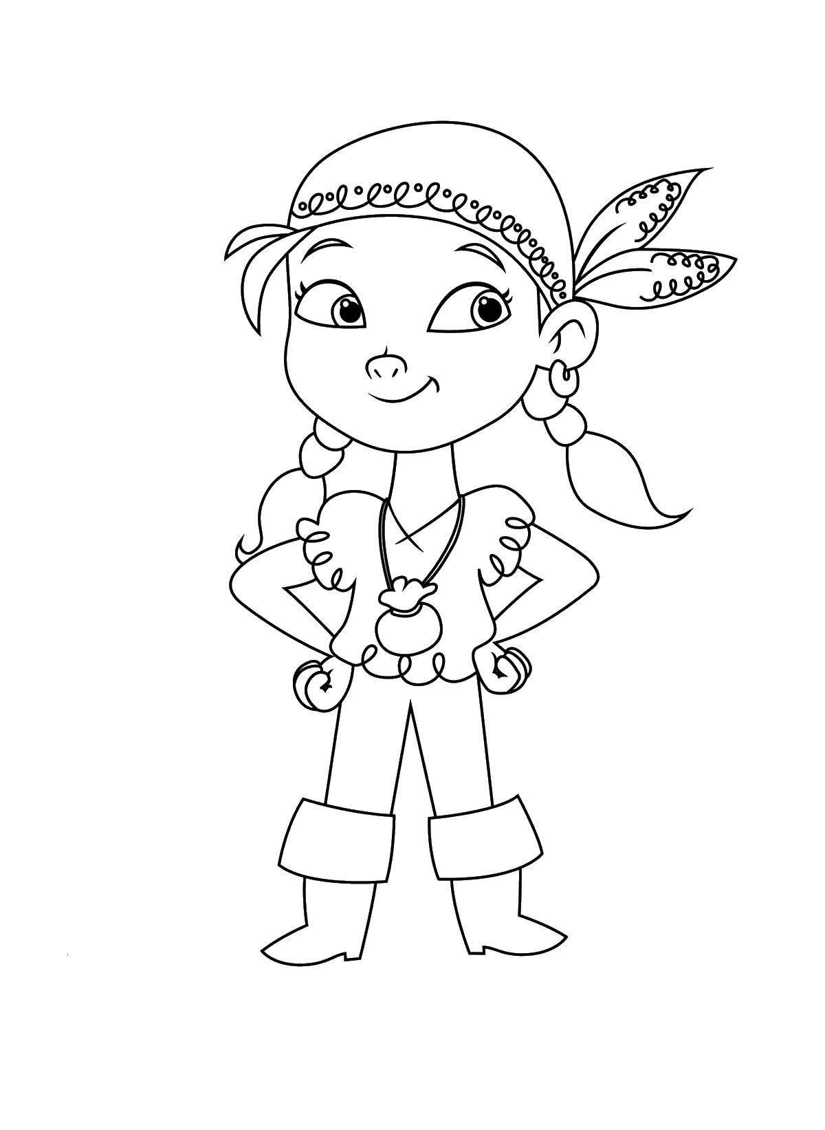 Coloring Izzy the pirate. Category Jake and the pirates Netlandii. Tags:  pirates, Izzy, Jake.