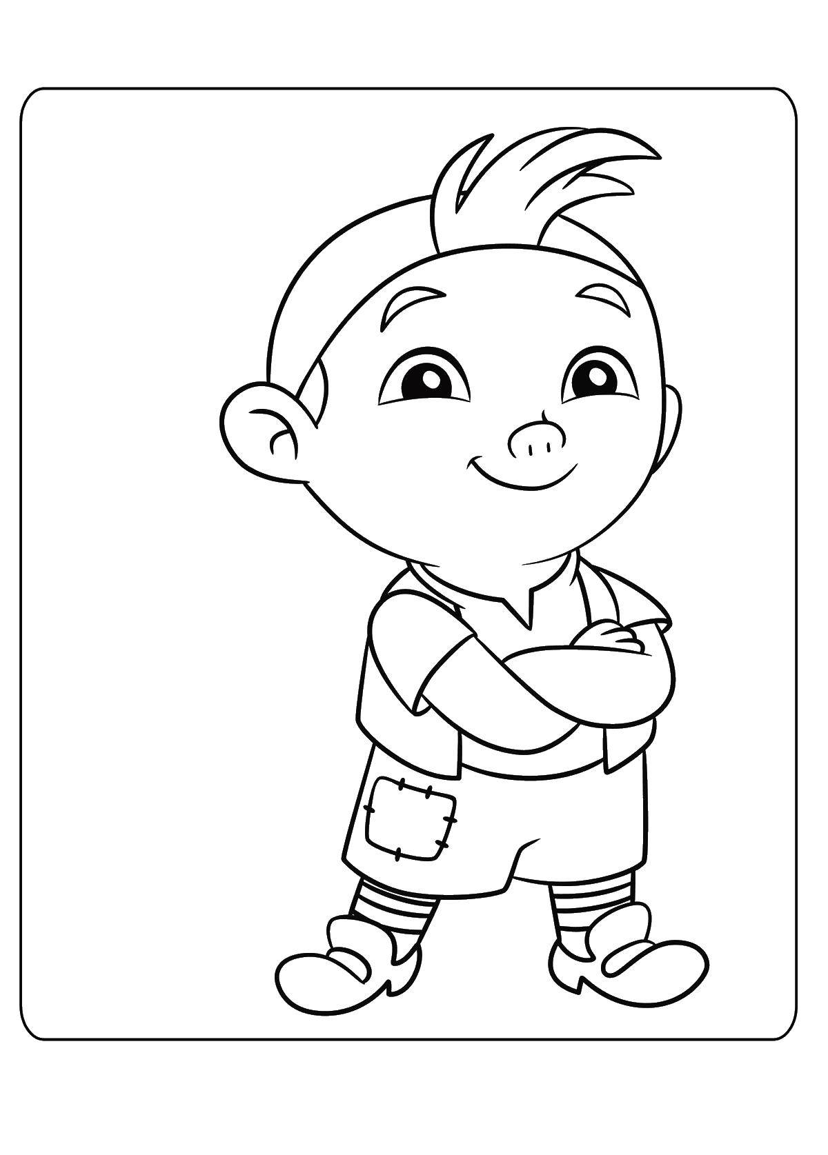 Coloring Cubby pirate. Category Jake and the pirates Netlandii. Tags:  Cubby, pirate, Jake.