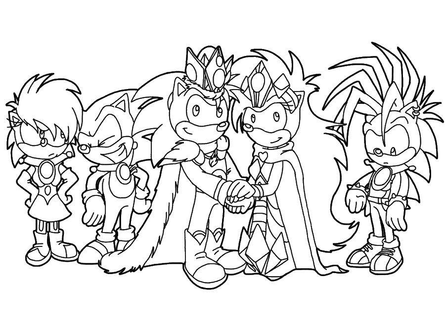Coloring King sonic and Amy king. Category coloring pages sonic. Tags:  sonic , hedgehog, games.
