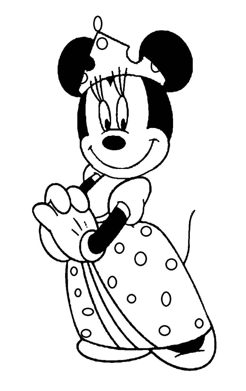 Coloring Minnie mouse Princess. Category Mickey mouse. Tags:  Mickey mouse, Minnie.