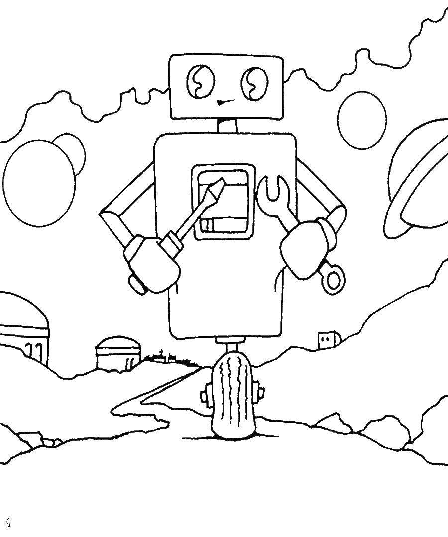 Coloring Robot mechanic. Category robot. Tags:  robot.
