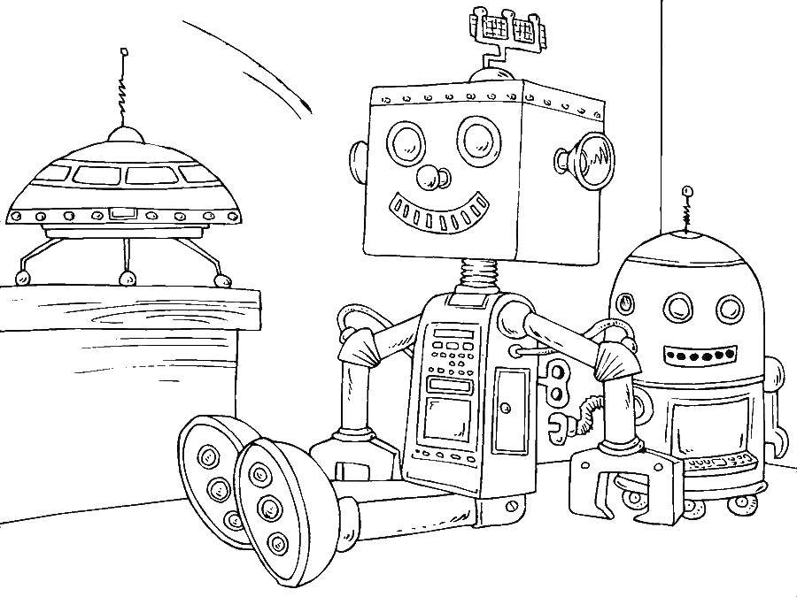 Название: Раскраска Роботы. Категория: робот. Теги: роботы.