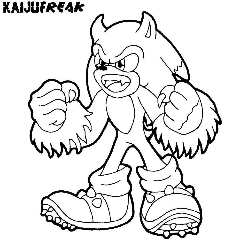 Coloring Sonic the hedgehog. Category coloring pages sonic. Tags:  sonic , hedgehog, games, miles.