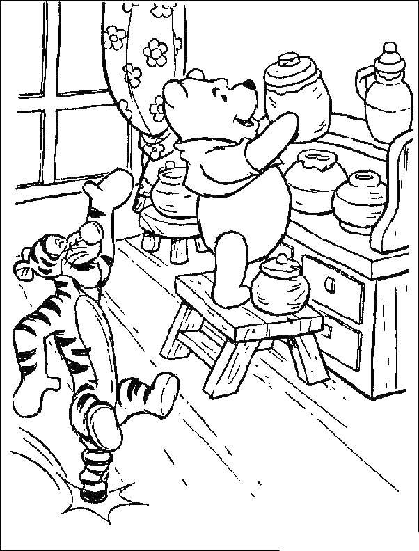 Coloring Winnie the Pooh and Tigger. Category Disney cartoons. Tags:  Winnie the Pooh, Piglet.