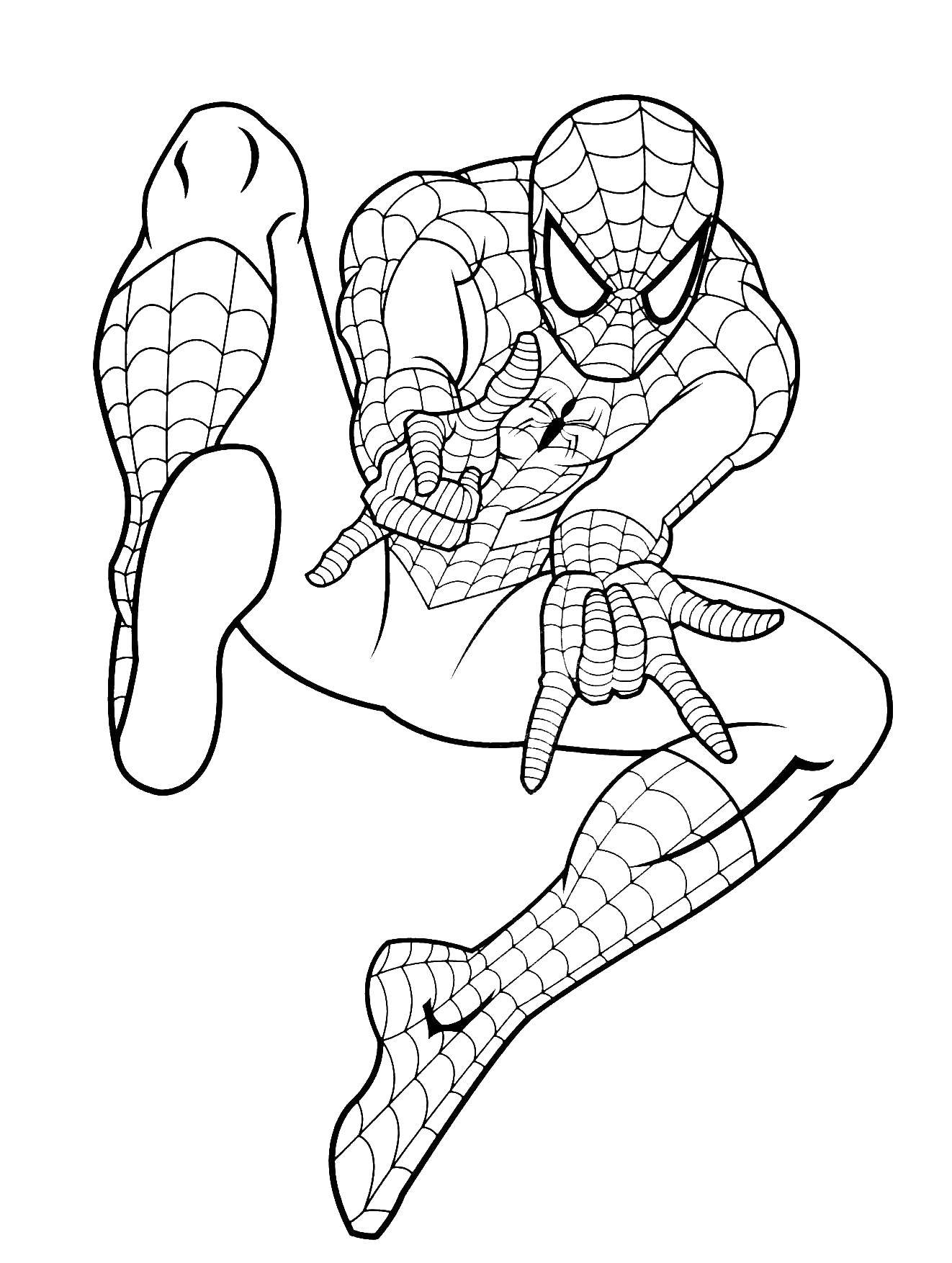 Название: Раскраска Человек паук. Категория: человек паук. Теги: человек паук, супергерой.