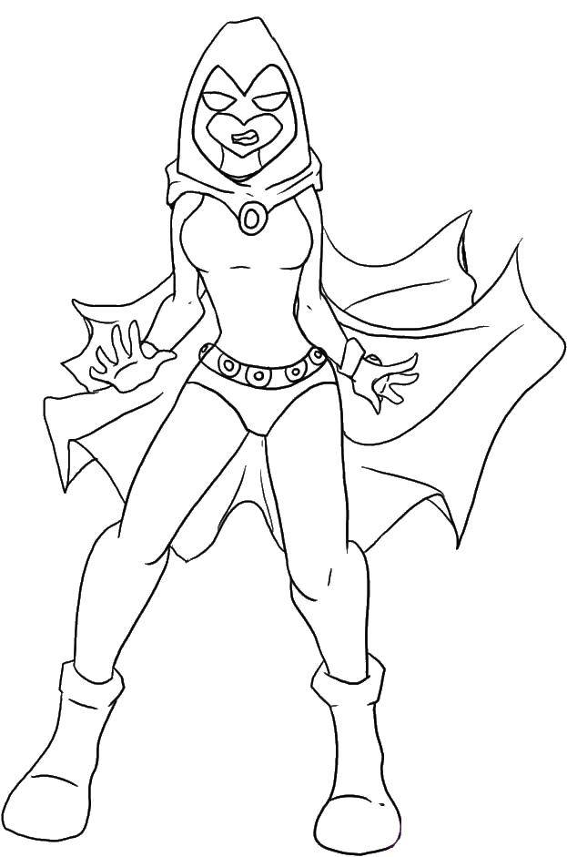 Coloring Raven young titans. Category teen titans. Tags:  Beastboy, Teen Titans, Raven.