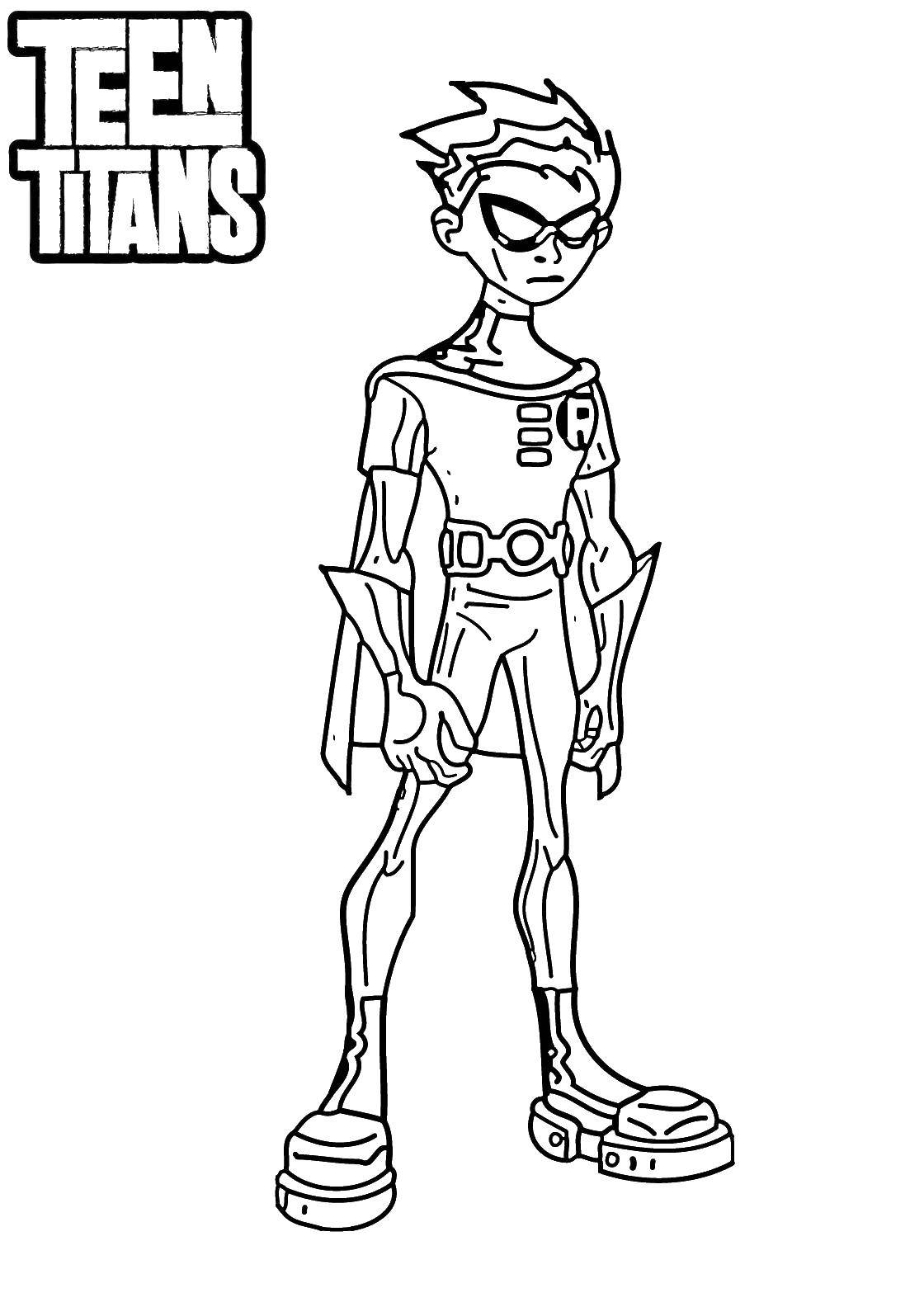 Coloring Robin young Titan. Category teen titans. Tags:  Robin , teen titans.