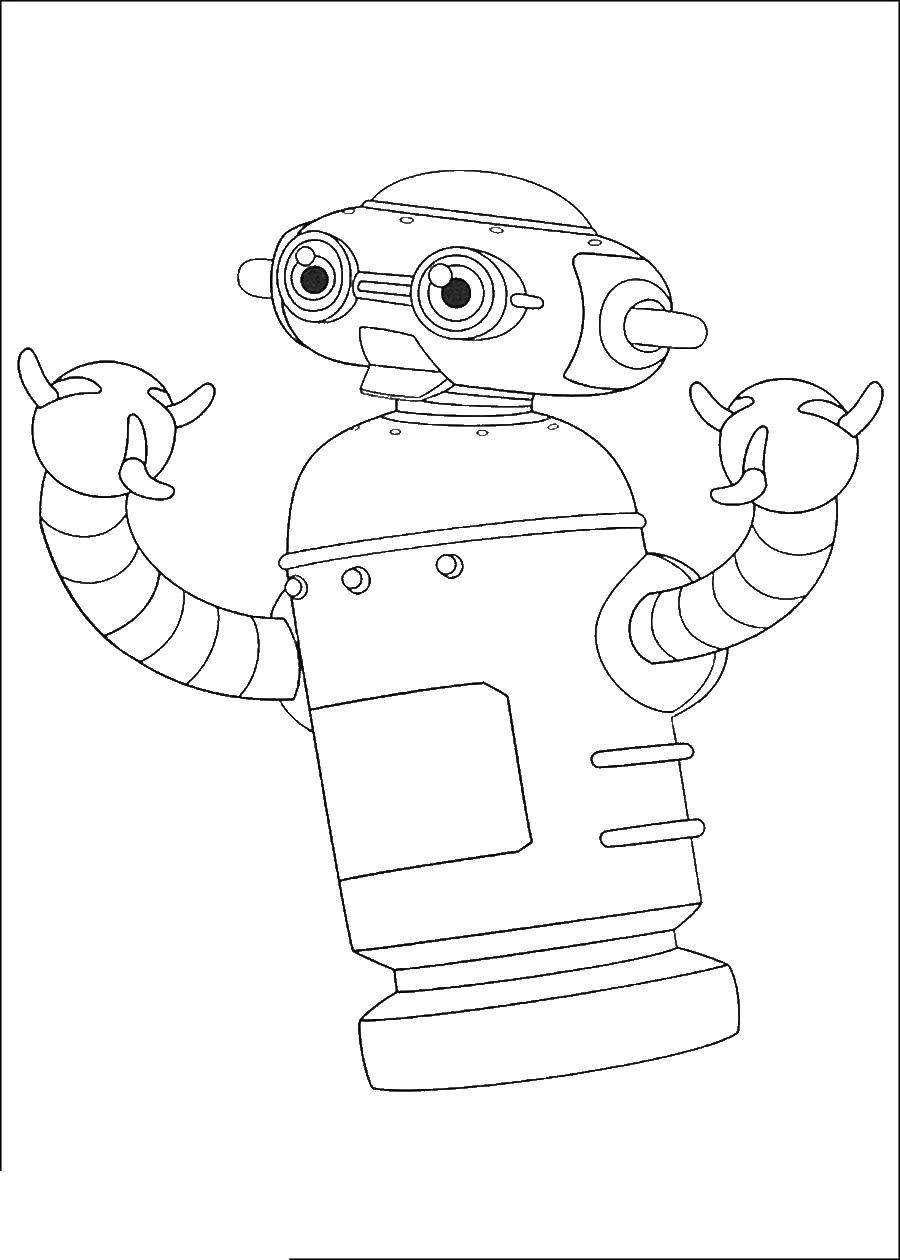 Название: Раскраска Робот. Категория: робот. Теги: робот.