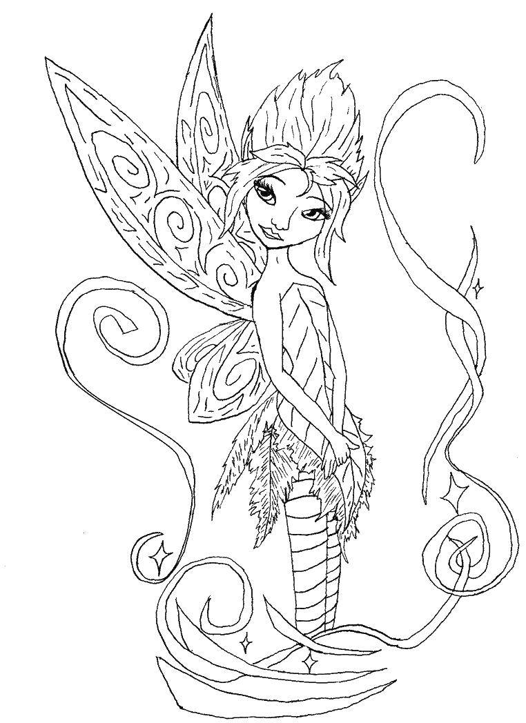 Coloring Fairy forget-me-not. Category fairy. Tags:  the fairy forget-me-not.