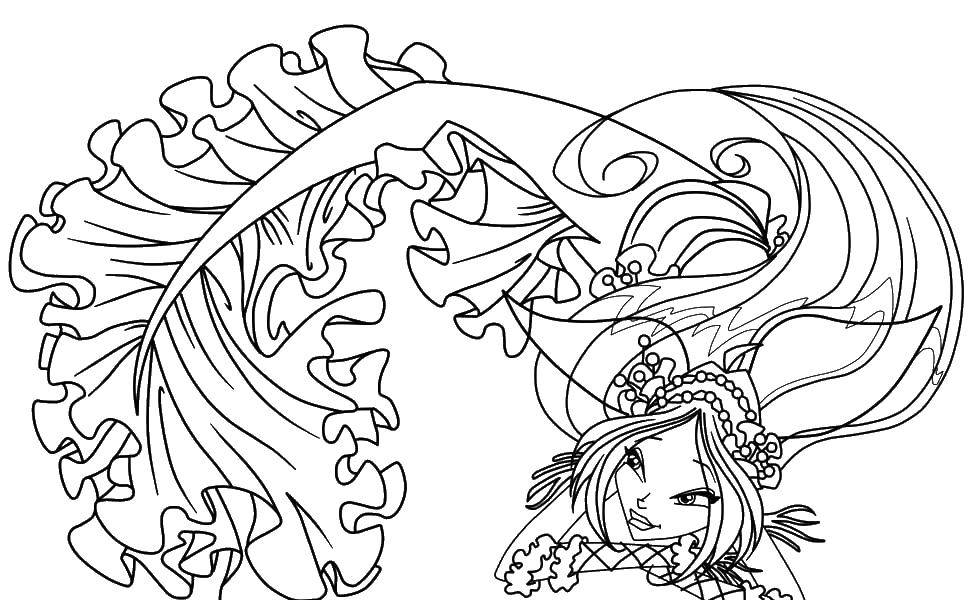 Coloring Mermaid. Category The little mermaid. Tags:  mermaid, sea.