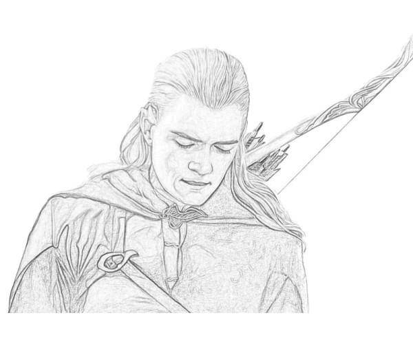 Coloring Legolas. Category Lord of the rings. Tags:  Lord of the rings, Legolas, Gimli.
