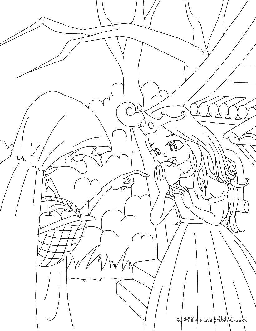 Coloring The Princess and the witch. Category Princess. Tags:  Princess, tale, witch.