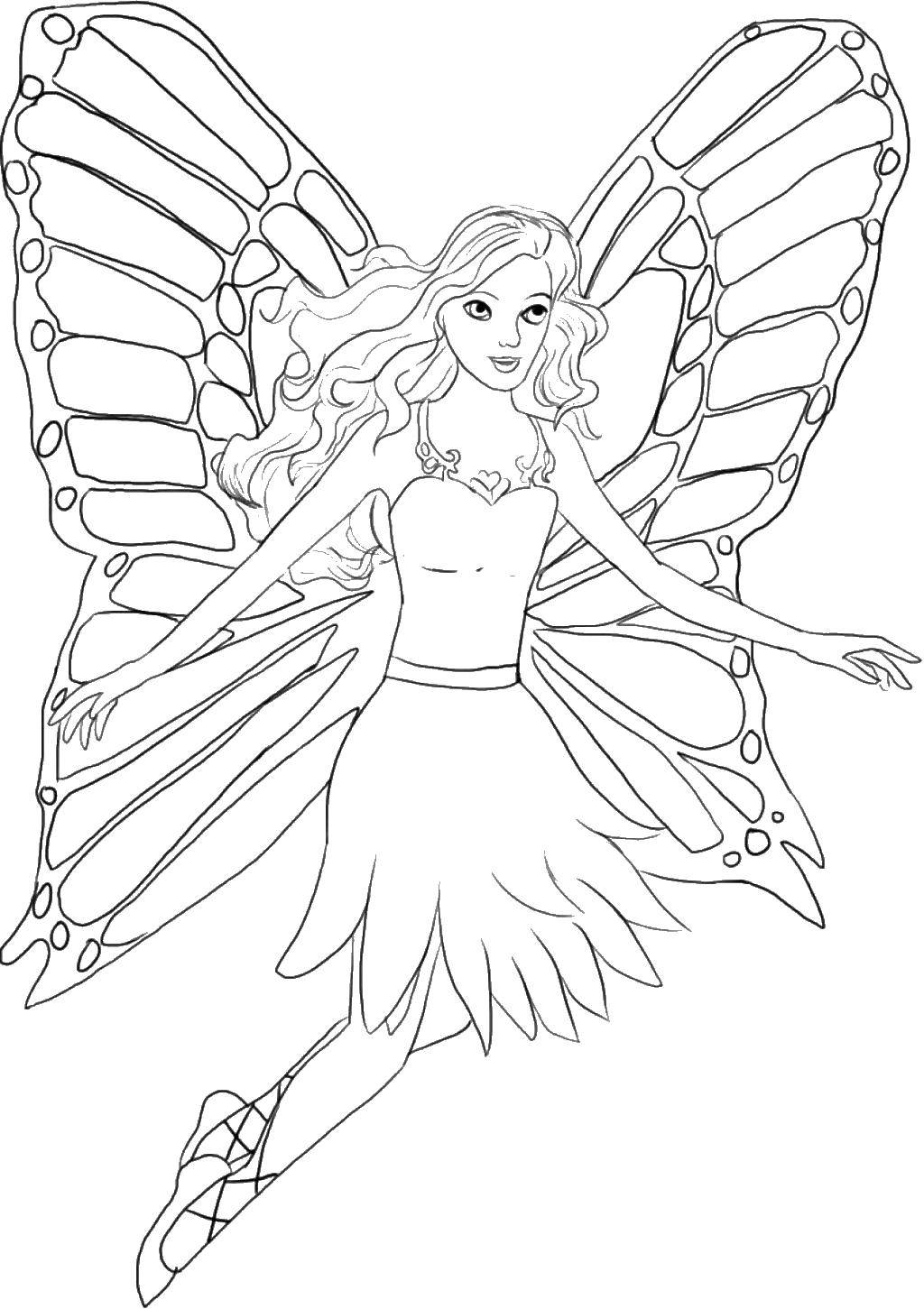Название: Раскраска Фея. Категория: Винкс. Теги: феи, девочки, для девочек, крылья.