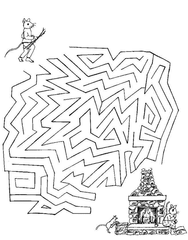 Coloring Mouse in the maze. Category mazes. Tags:  maze, mouse.