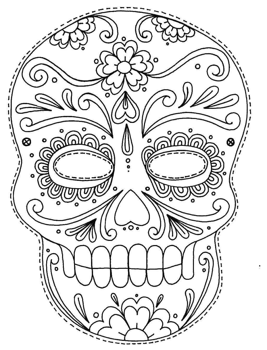 Coloring Skull. Category skull. Tags:  skull, patterns, flowers.