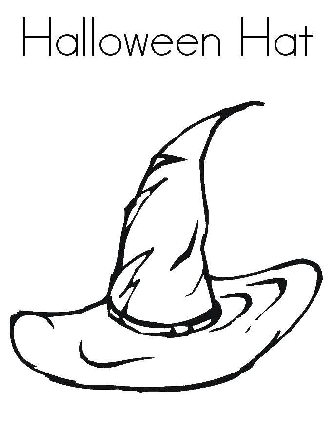 Coloring Halloween hat. Category witch. Tags:  Halloween, witch.