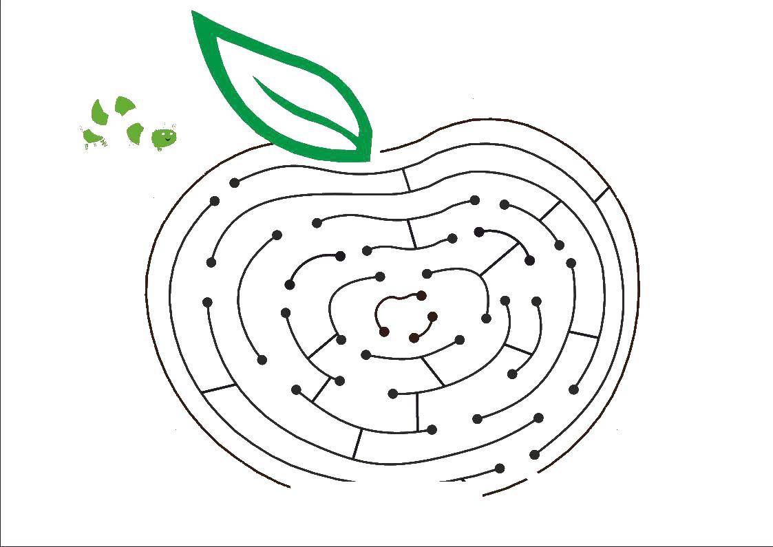 Coloring Apple. Category mazes. Tags:  Apple maze.