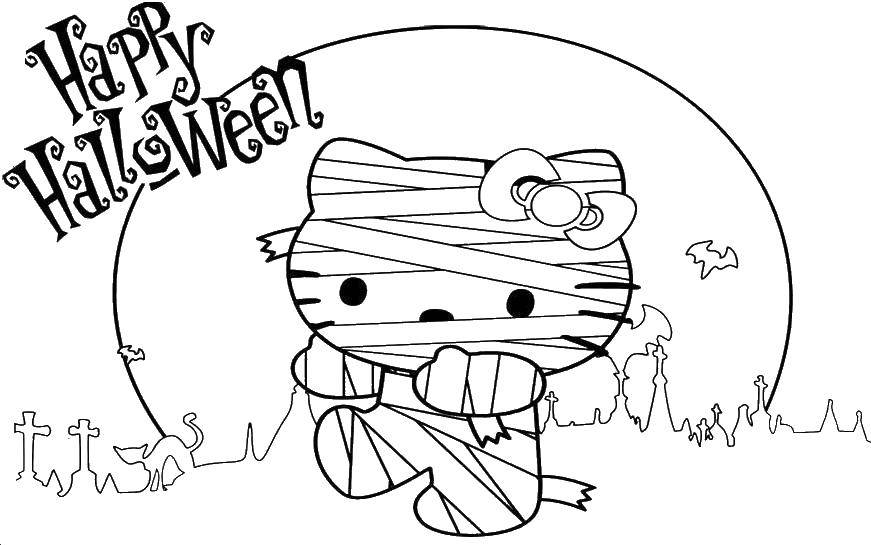 Coloring Hello kitty Halloween. Category Hello Kitty. Tags:  Halloween, Hello Kitty.