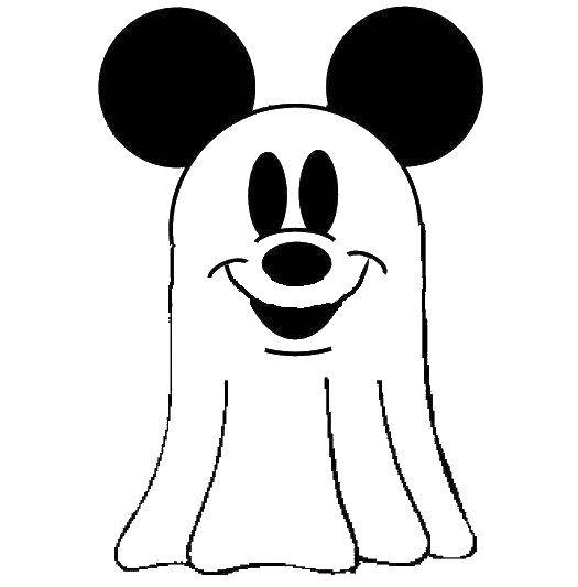 Coloring Bringing Mickey. Category Halloween. Tags:  Halloween Ghost, .