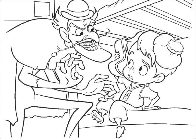 Coloring Lewis and villain. Category meet the Robinsons. Tags:  Lewis, the parents, the Robinsons.